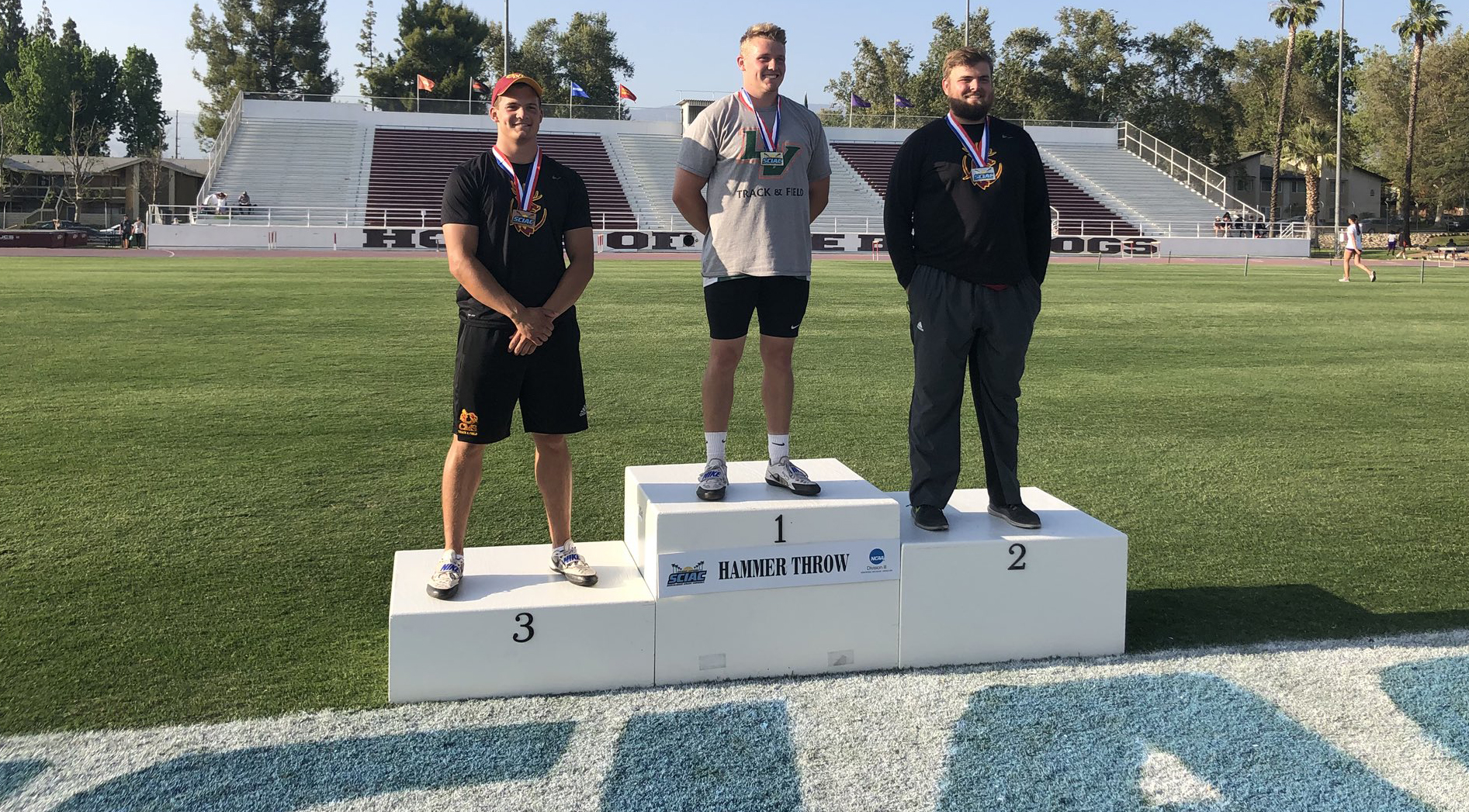 Randall wins hammer on day one of SCIAC Championships