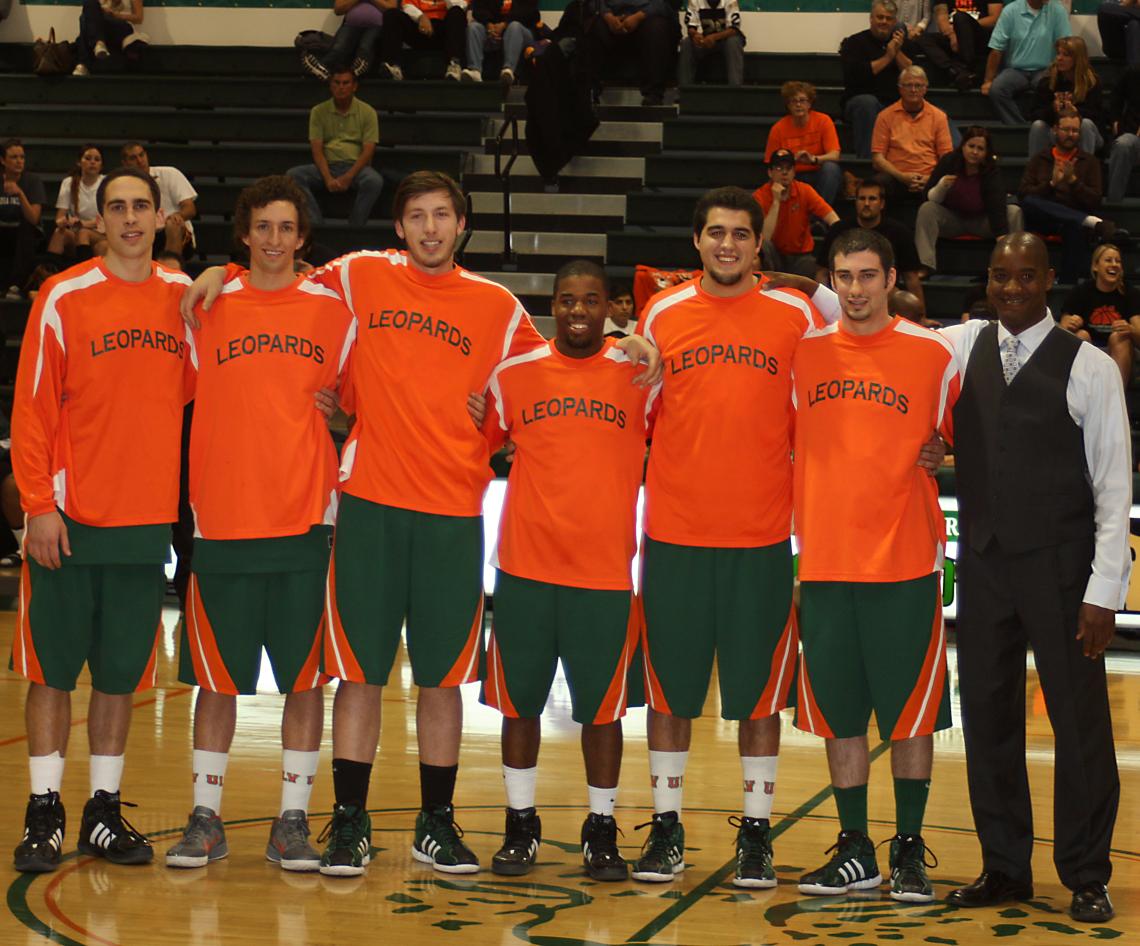 The six Leopard seniors with head coach Rich Reed