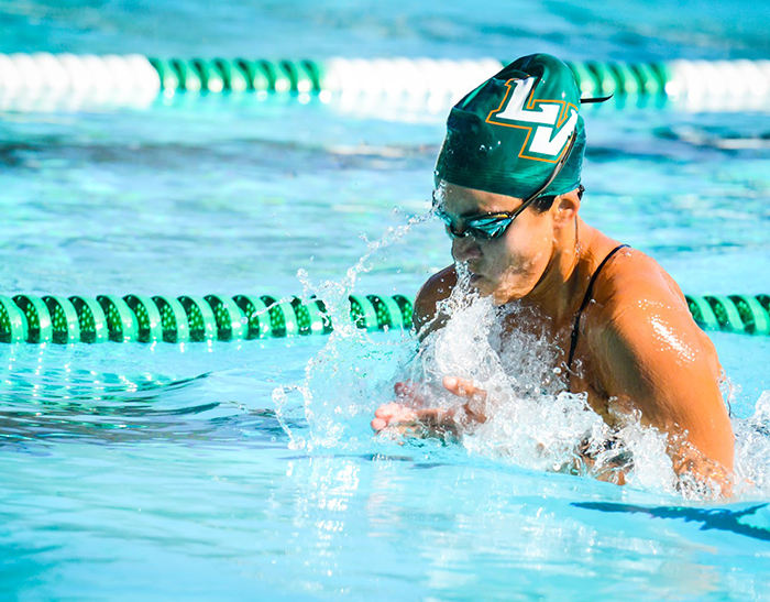 Swimming and Diving splits against Cal Lutheran