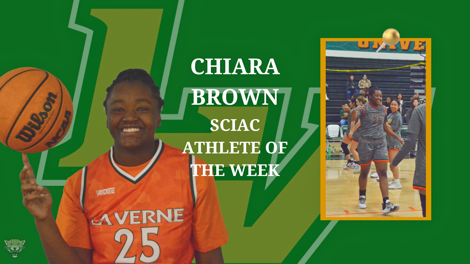 Chiara Brown Named SCIAC Defensive Athlete Of The Week