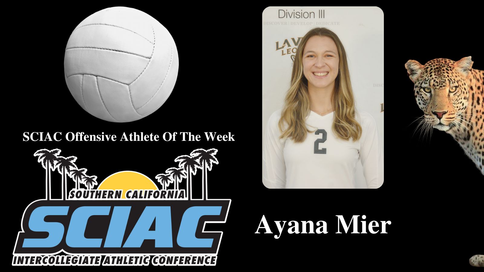 Ayana Mier Named SCIAC Offensive Athlete Of The Week